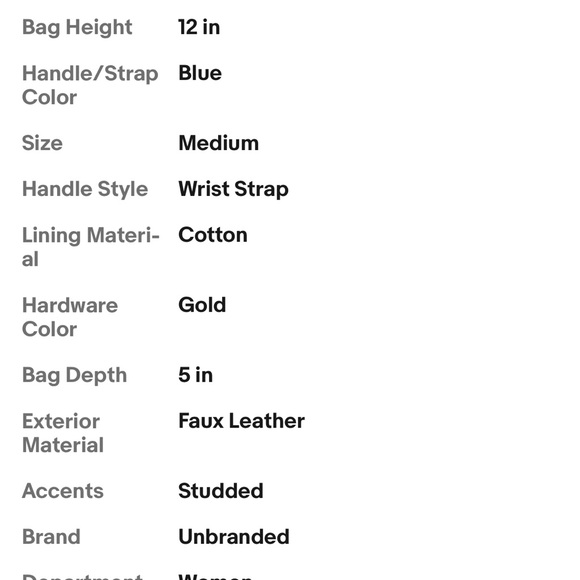 Blue Star Studded‎ Tote Bag with Faux Suede Finish - Picture 9 of 9